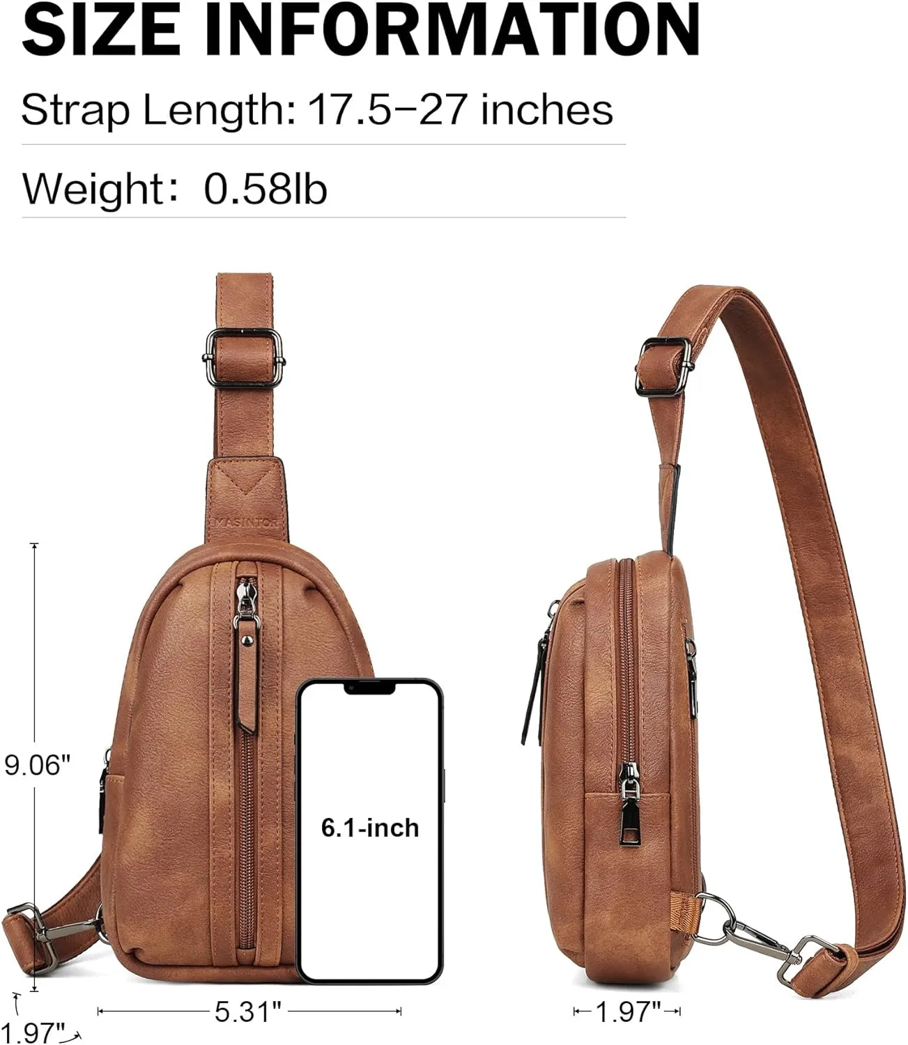 MASINTOR Small Sling Bag for Women Fashion Fanny Pack Crossbody Bags for Women Sling Backpack for Travel