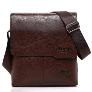 Men Tote Bags JEEP BULUO  Leather Messenger Bag