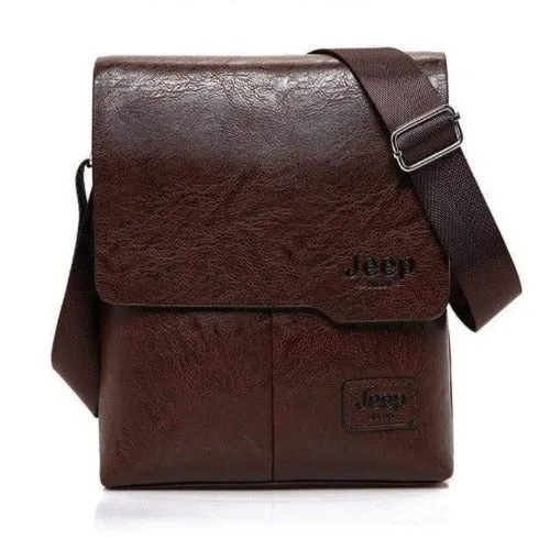 Men Tote Bags JEEP BULUO  Leather Messenger Bag