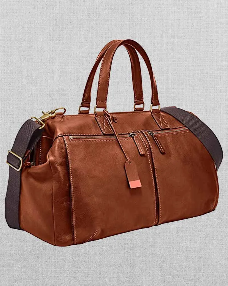 Men's Defender or Dillon Leather Travel Overnight Duffle Bag