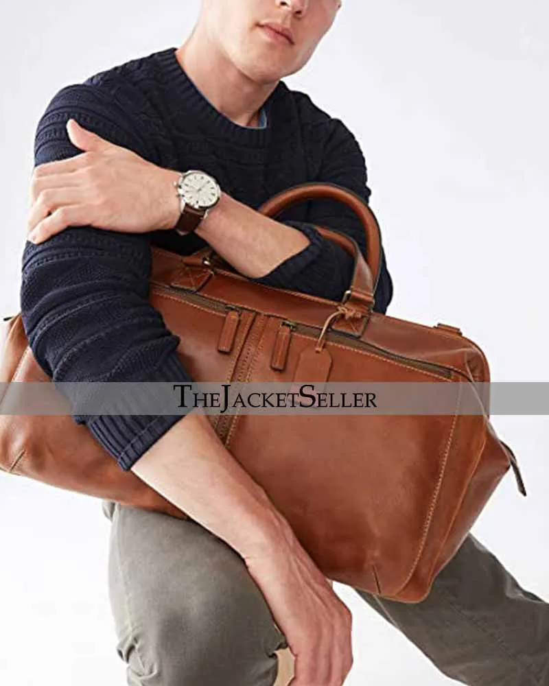 Men's Defender or Dillon Leather Travel Overnight Duffle Bag