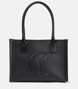 Next to me is a large Christian Louboutin leather tote bag, black.