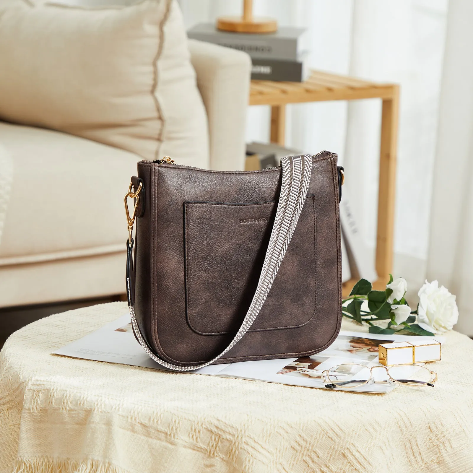 Nola Reversible Boho Straps Vegan Leather Hobo Handbags
