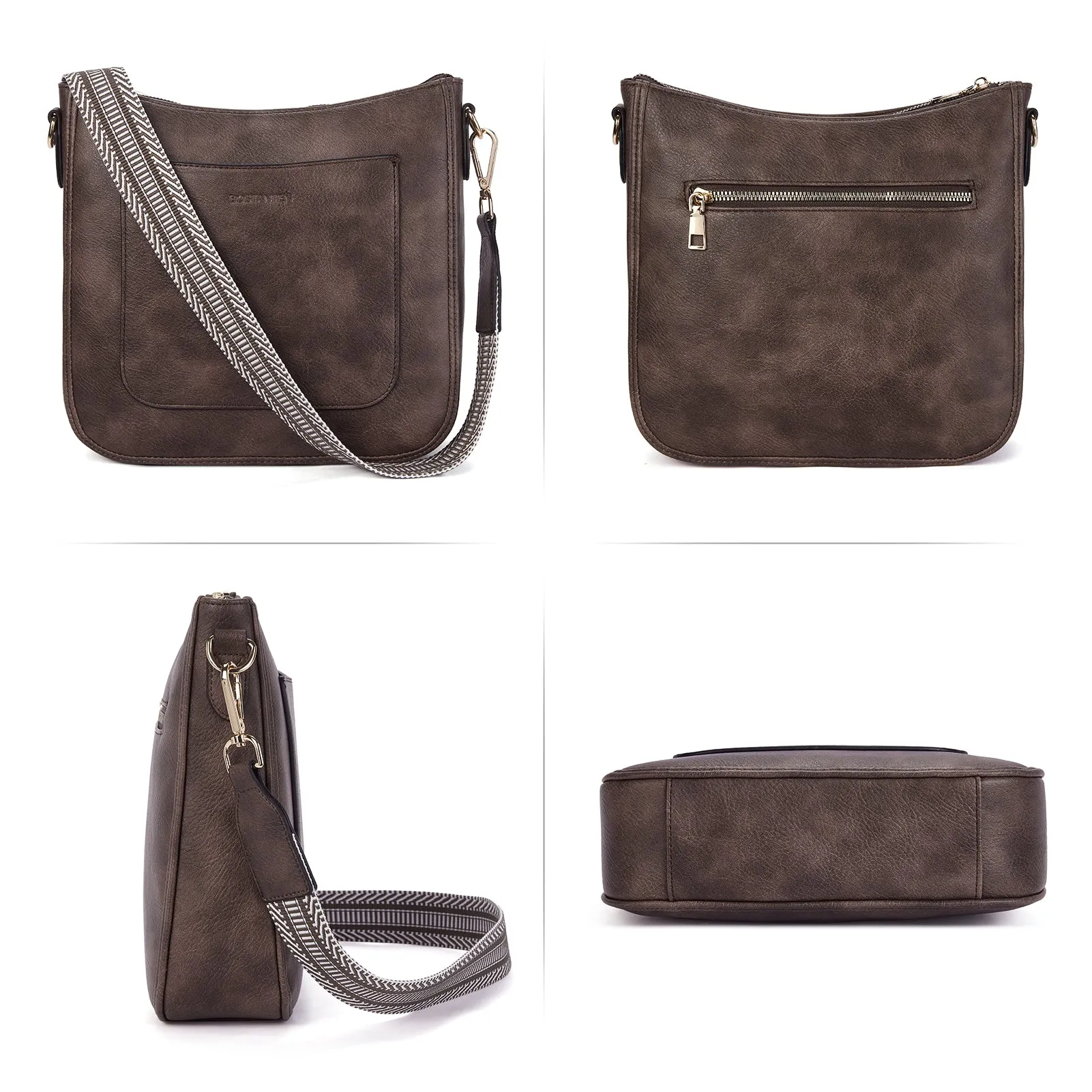 Nola Reversible Boho Straps Vegan Leather Hobo Handbags