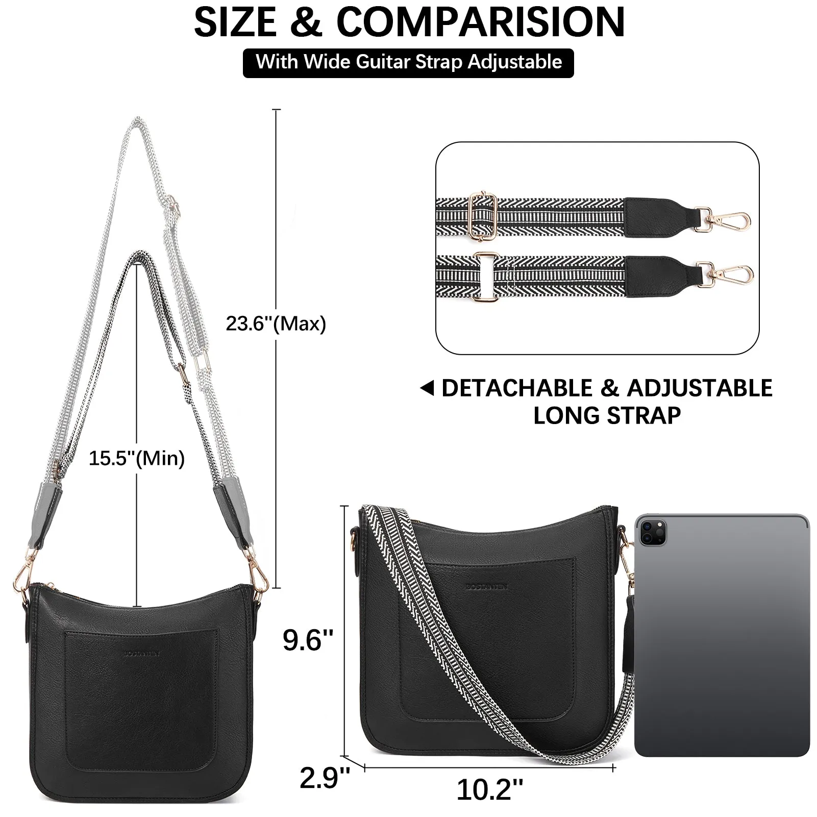 Nola Reversible Boho Straps Vegan Leather Hobo Handbags
