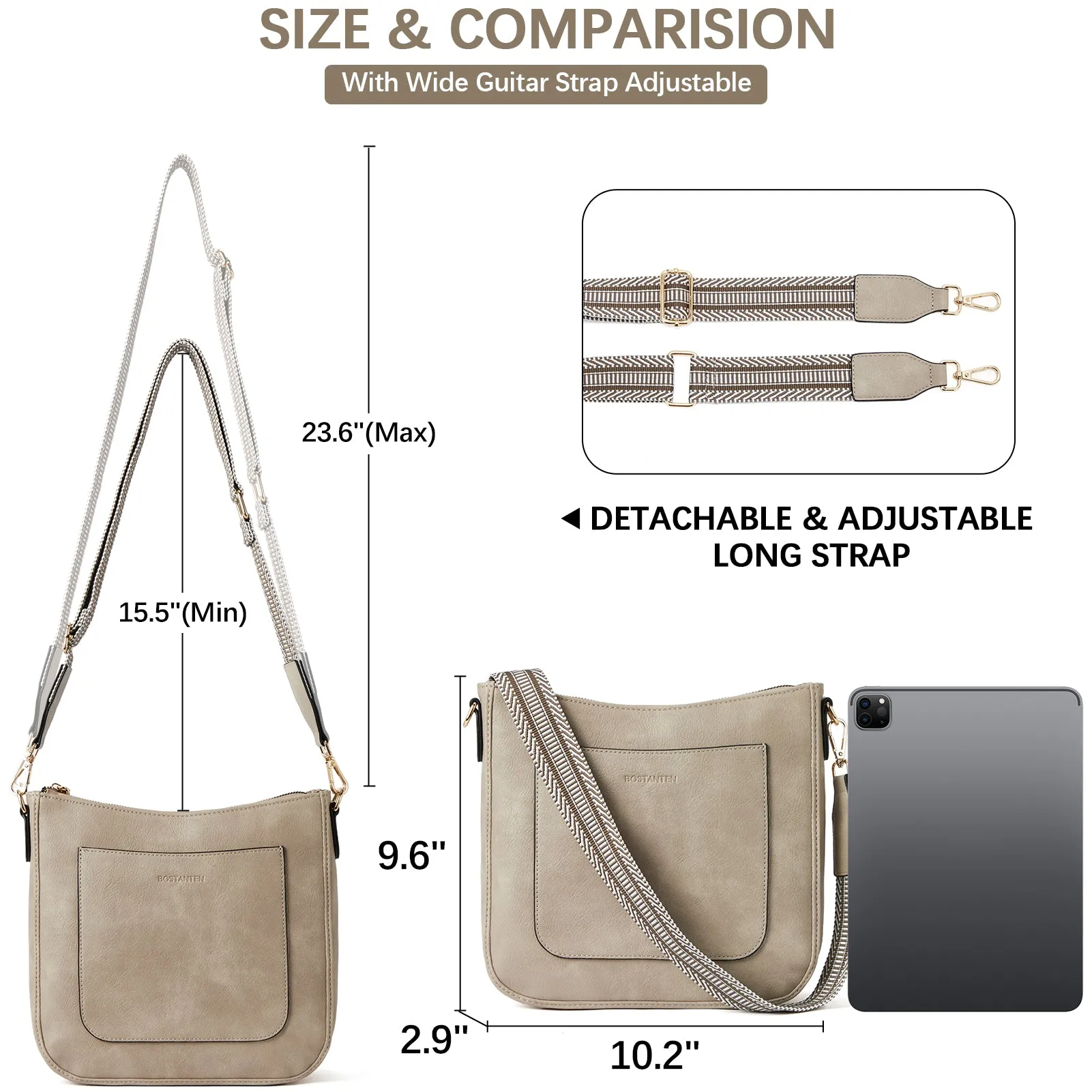 Nola Reversible Boho Straps Vegan Leather Hobo Handbags