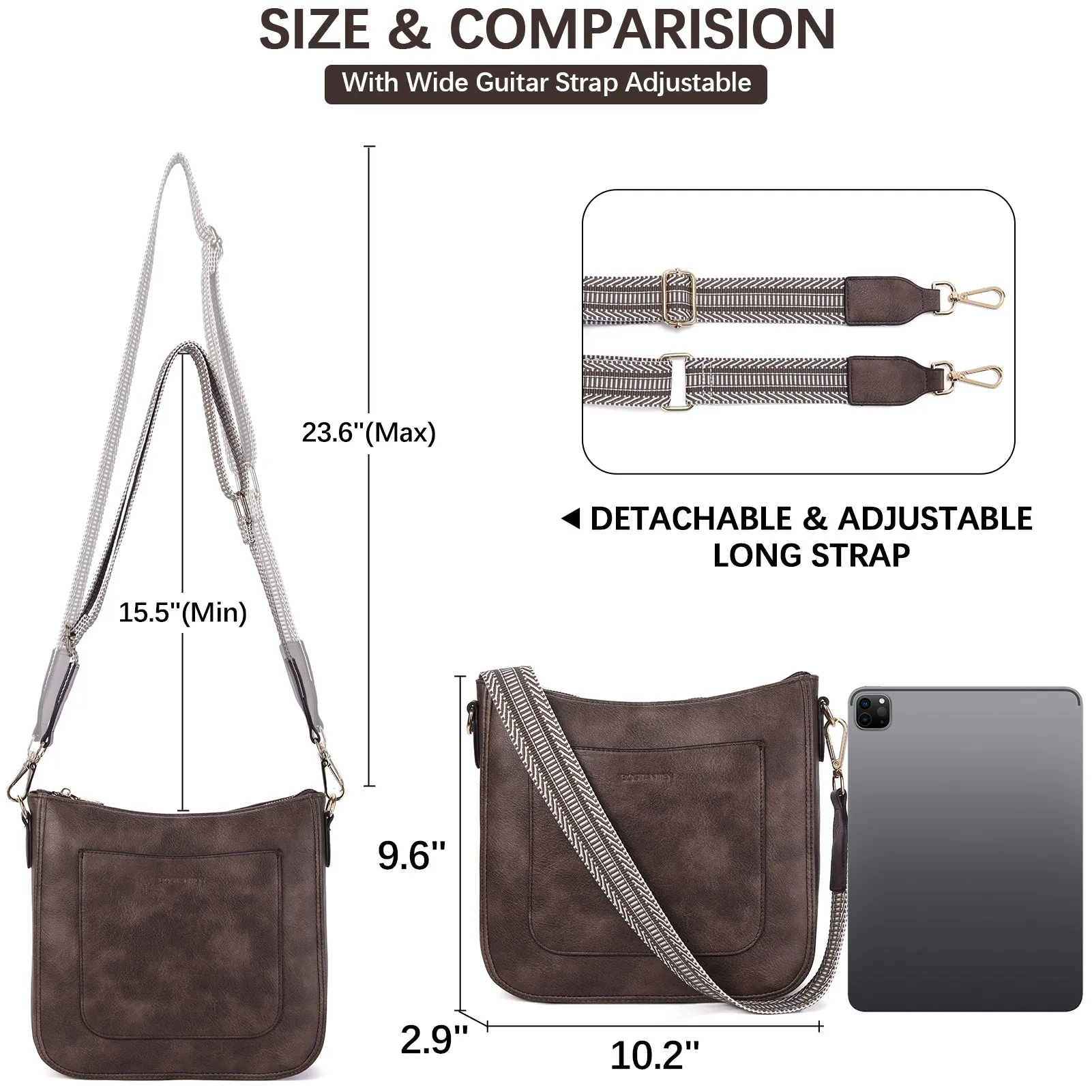 Nola Reversible Boho Straps Vegan Leather Hobo Handbags