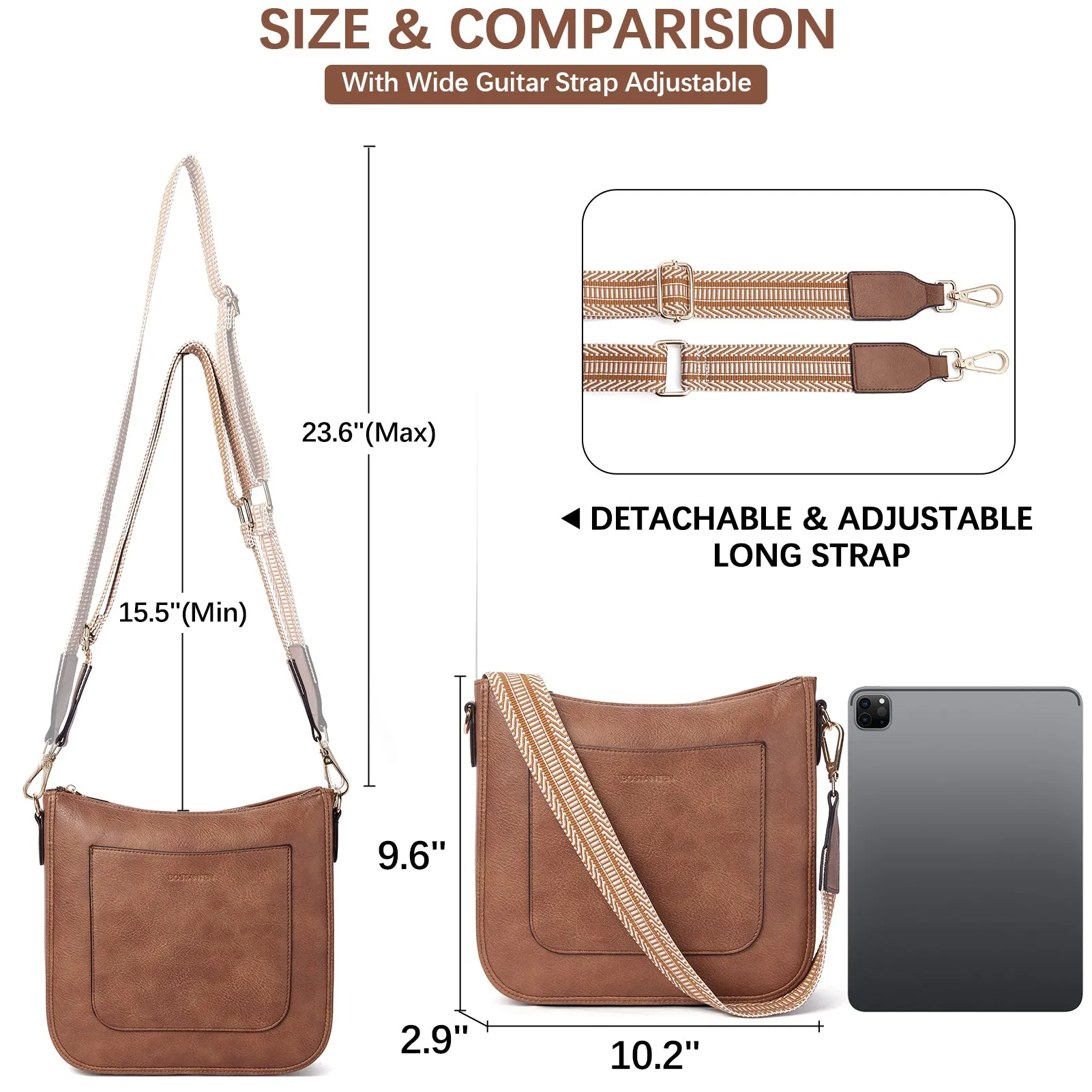 Nola Reversible Boho Straps Vegan Leather Hobo Handbags