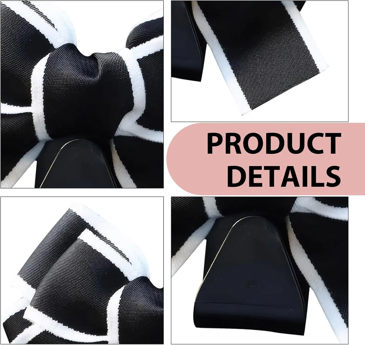 Pack-2 Car Bow Seat Headrest Hook, Cute Creative Hidden Decoration, Bow Car Hooks, Multi-function Hanging Organizer for Backpack Grocery Bag, Universal for Most Cars (Black)