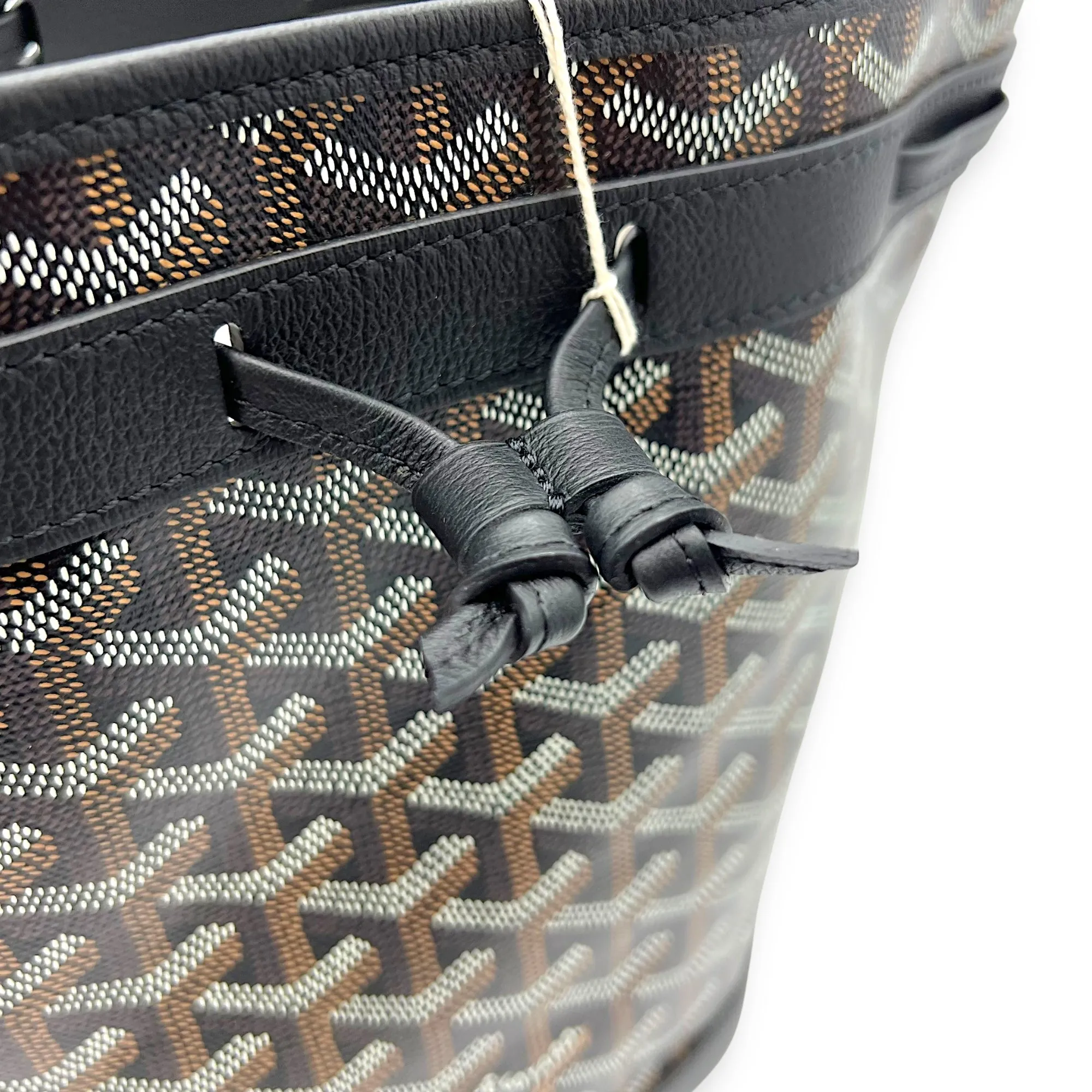 Petit Flot Bucket Bag Black in Coated Canvas, Silver hardware