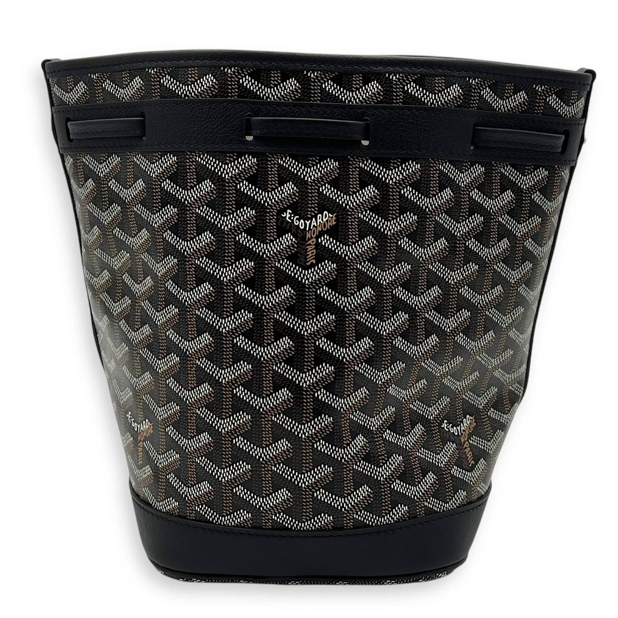 Petit Flot Bucket Bag Black in Coated Canvas, Silver hardware