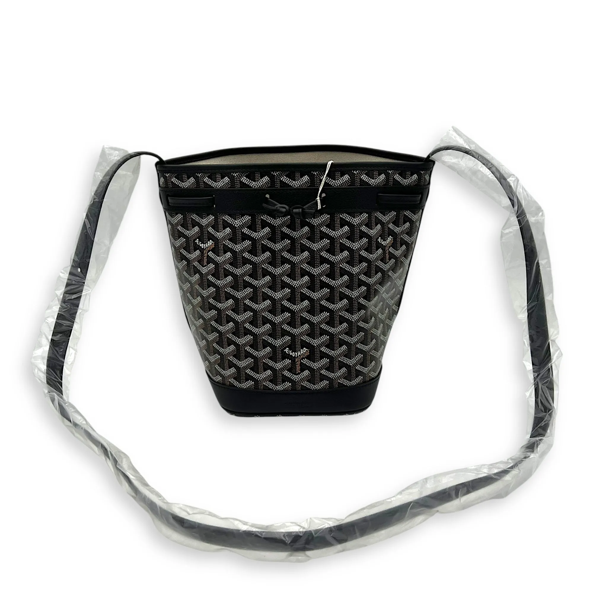 Petit Flot Bucket Bag Black in Coated Canvas, Silver hardware