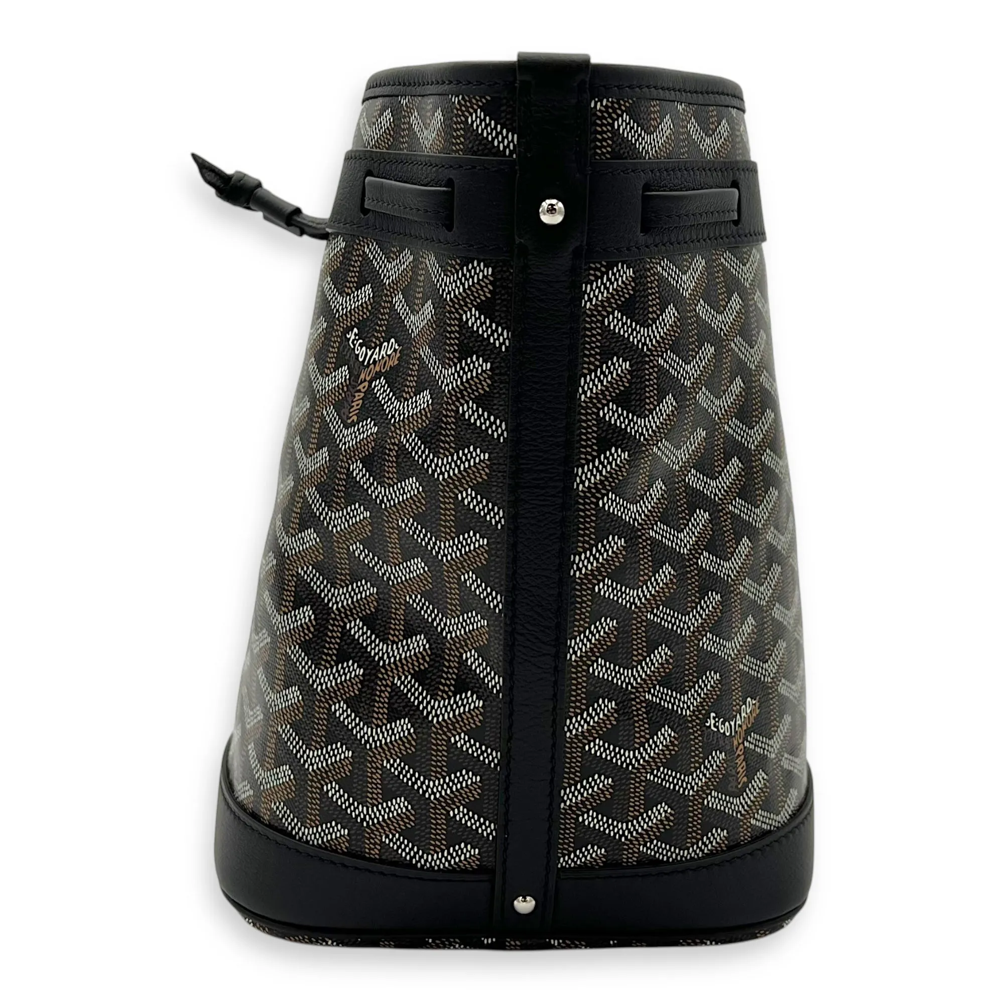 Petit Flot Bucket Bag Black in Coated Canvas, Silver hardware