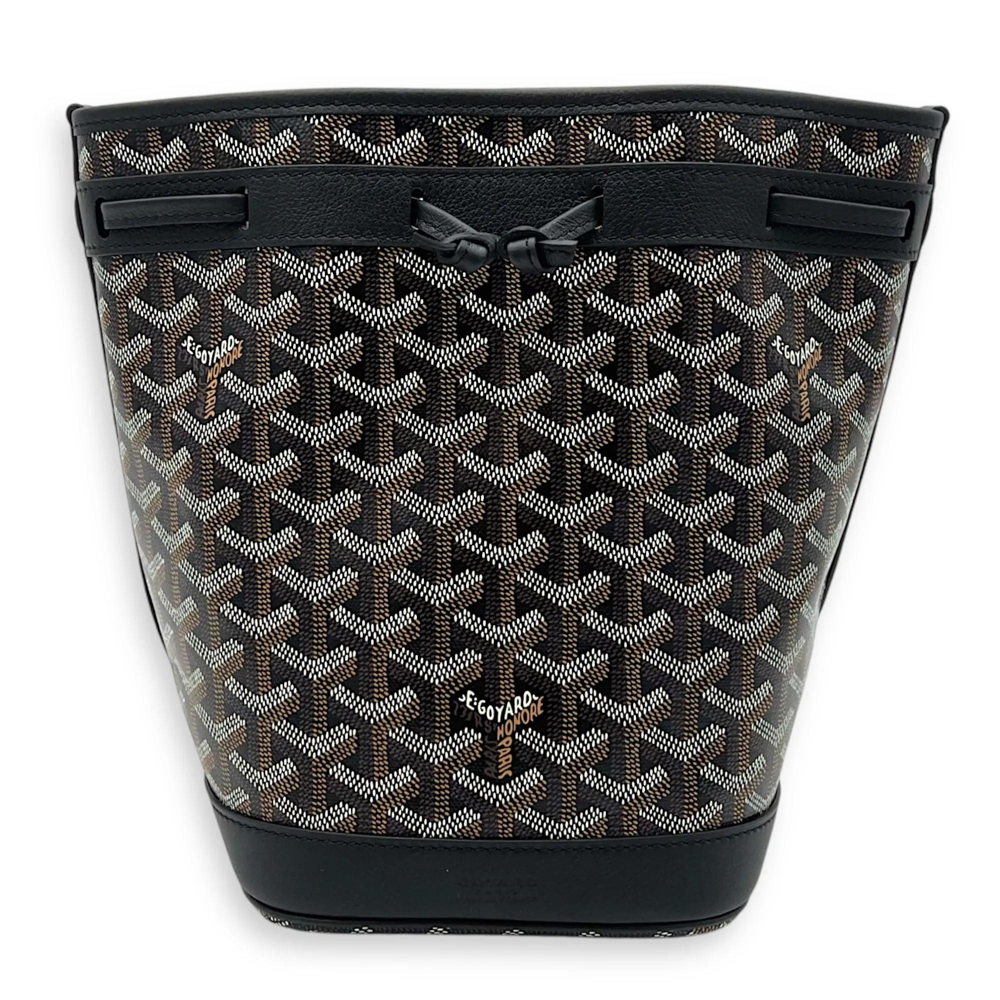Petit Flot Bucket Bag Black in Coated Canvas, Silver hardware
