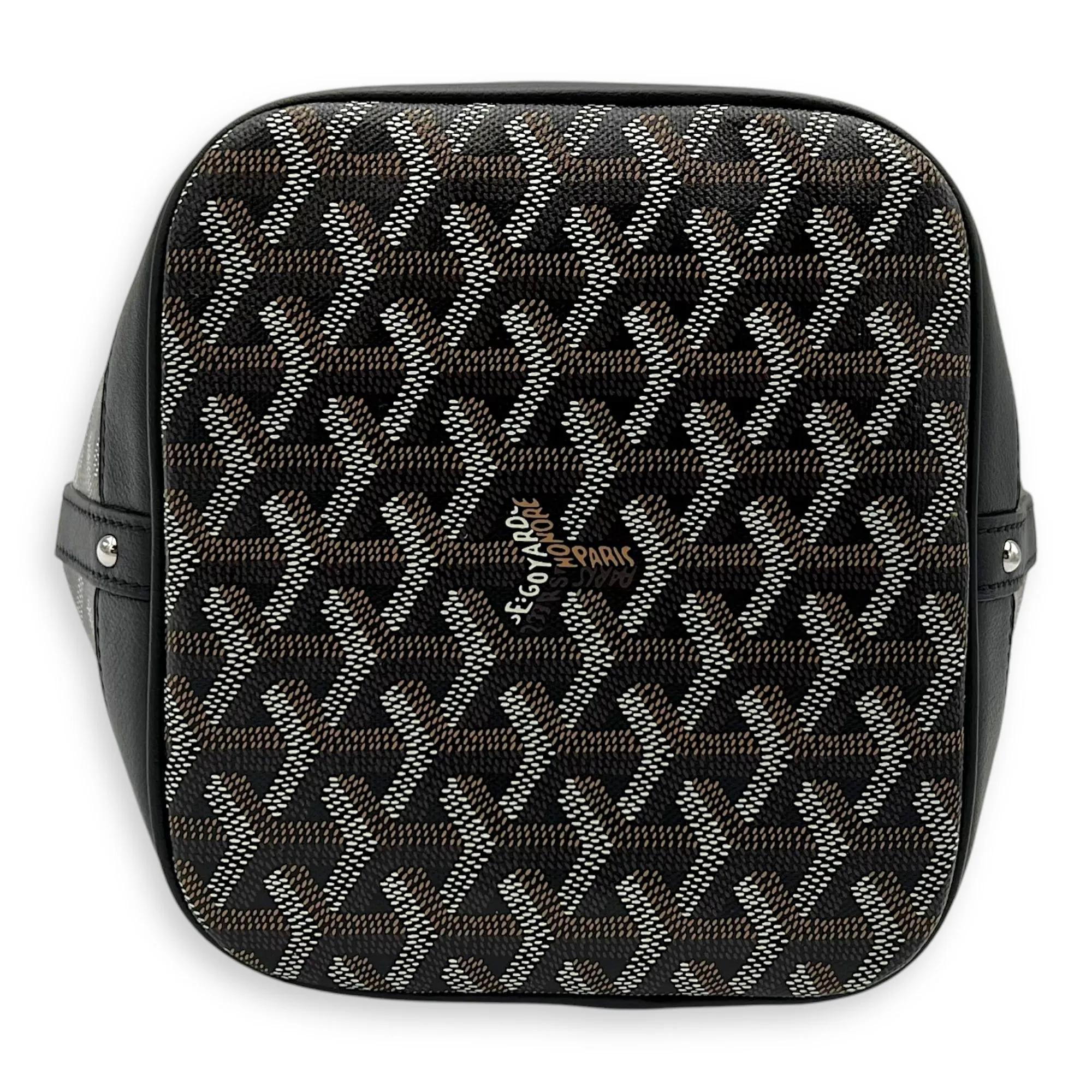 Petit Flot Bucket Bag Black in Coated Canvas, Silver hardware