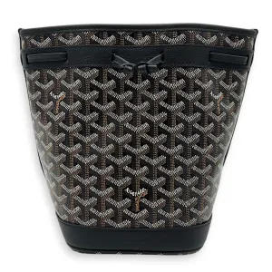 Petit Flot Bucket Bag Black in Coated Canvas, Silver hardware