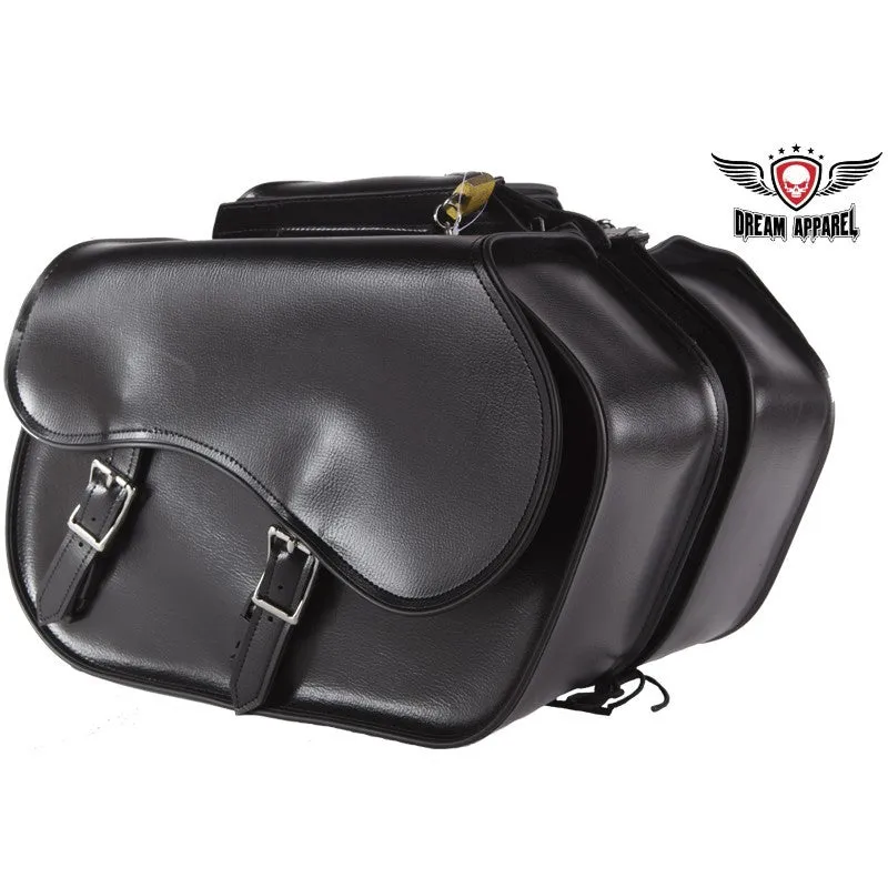 PVC Waterproof Motorcycle Saddlebag Plain Zip Off Bag 16.25" x 6.75" x 11.50