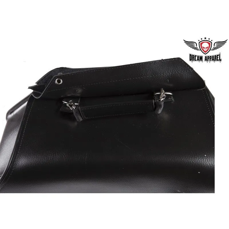 PVC Waterproof Motorcycle Saddlebag Plain Zip Off Bag 16.25" x 6.75" x 11.50