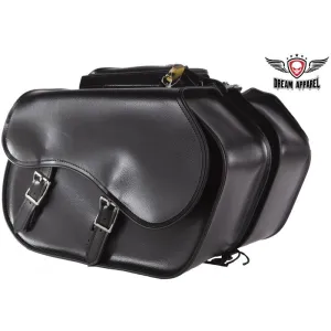 PVC Waterproof Motorcycle Saddlebag Plain Zip Off Bag 16.25" x 6.75" x 11.50