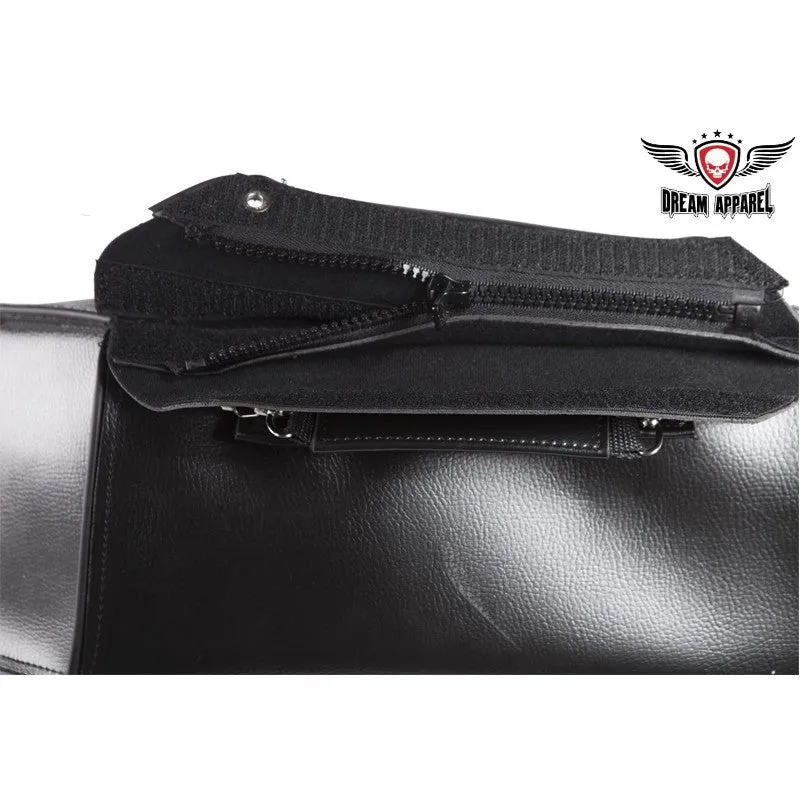 PVC Waterproof Motorcycle Saddlebag Plain Zip Off Bag 16.25" x 6.75" x 11.50