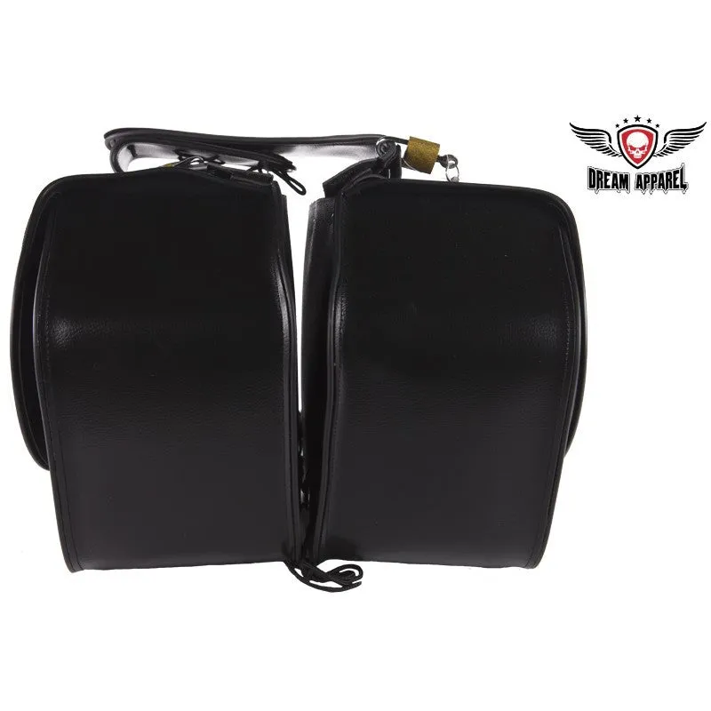 PVC Waterproof Motorcycle Saddlebag Plain Zip Off Bag 16.25" x 6.75" x 11.50