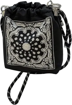 QWINEE Women's Tropical Print Crossbody Bags Vintage Purses Drawstring Bucket Bags with Adjustable Strap