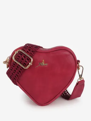Red Heart Shaped Sling Bag