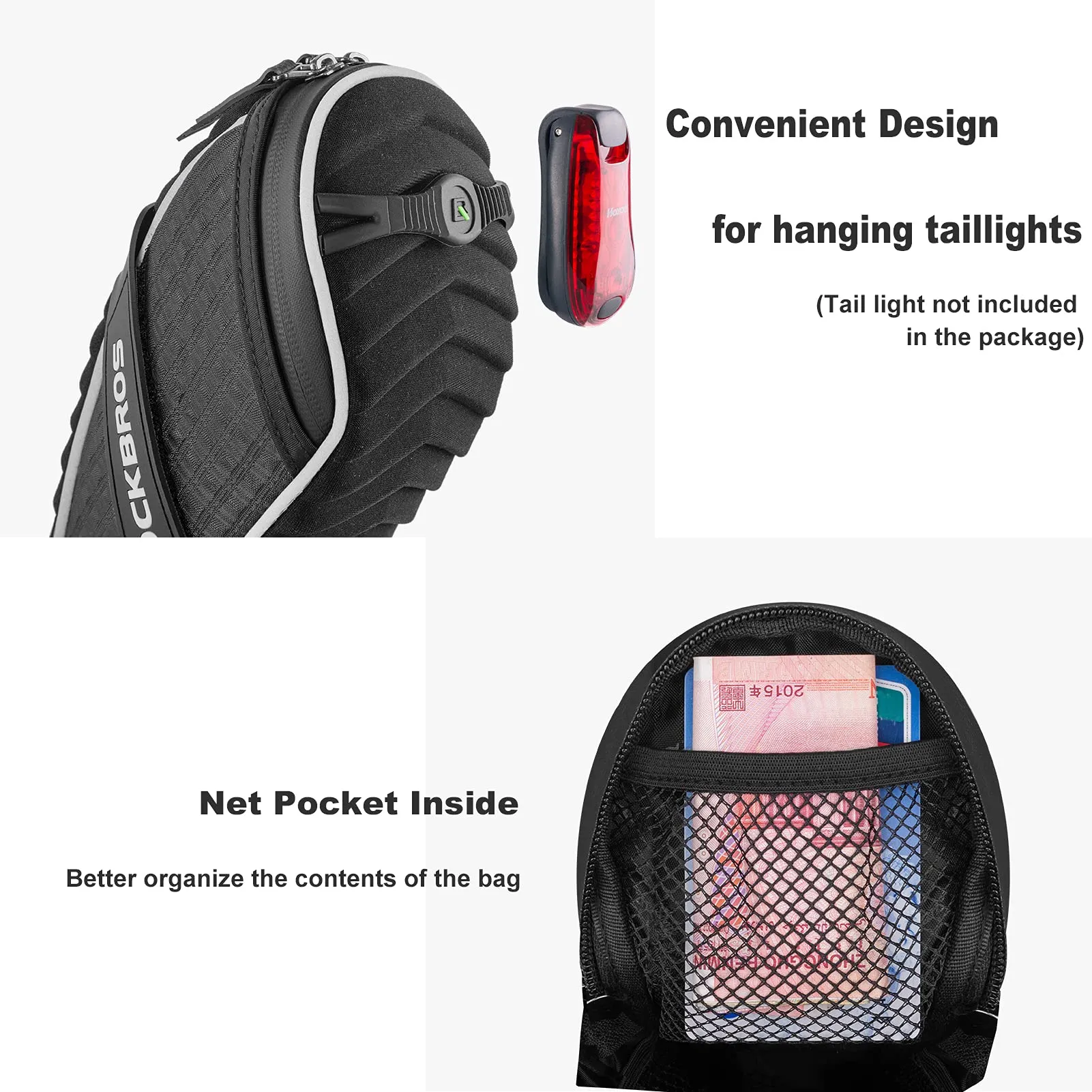 ROCKBROS Bicycle Saddle Bag Under Seat 3D Shell Cycling Seat Pack