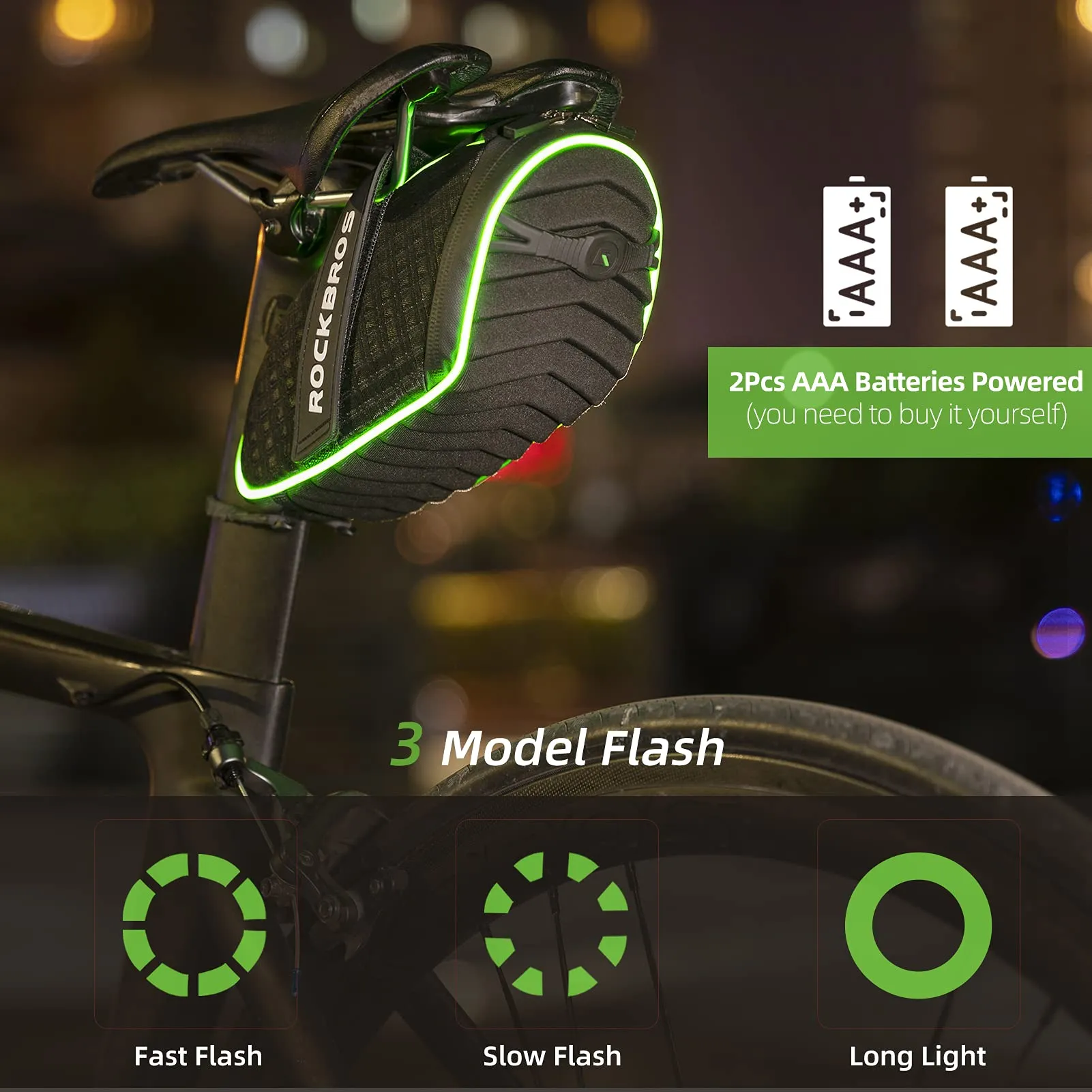 ROCKBROS Bicycle Saddle Bag Under Seat 3D Shell Cycling Seat Pack