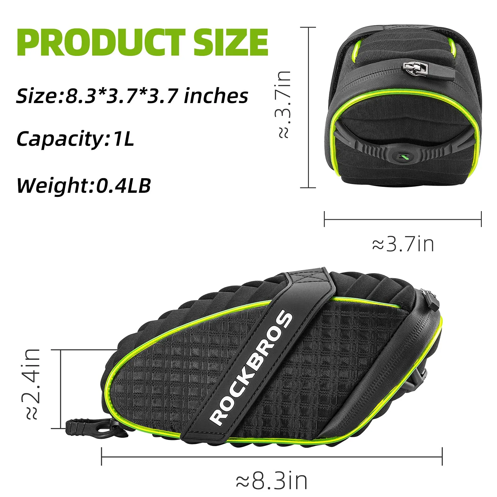 ROCKBROS Bicycle Saddle Bag Under Seat 3D Shell Cycling Seat Pack