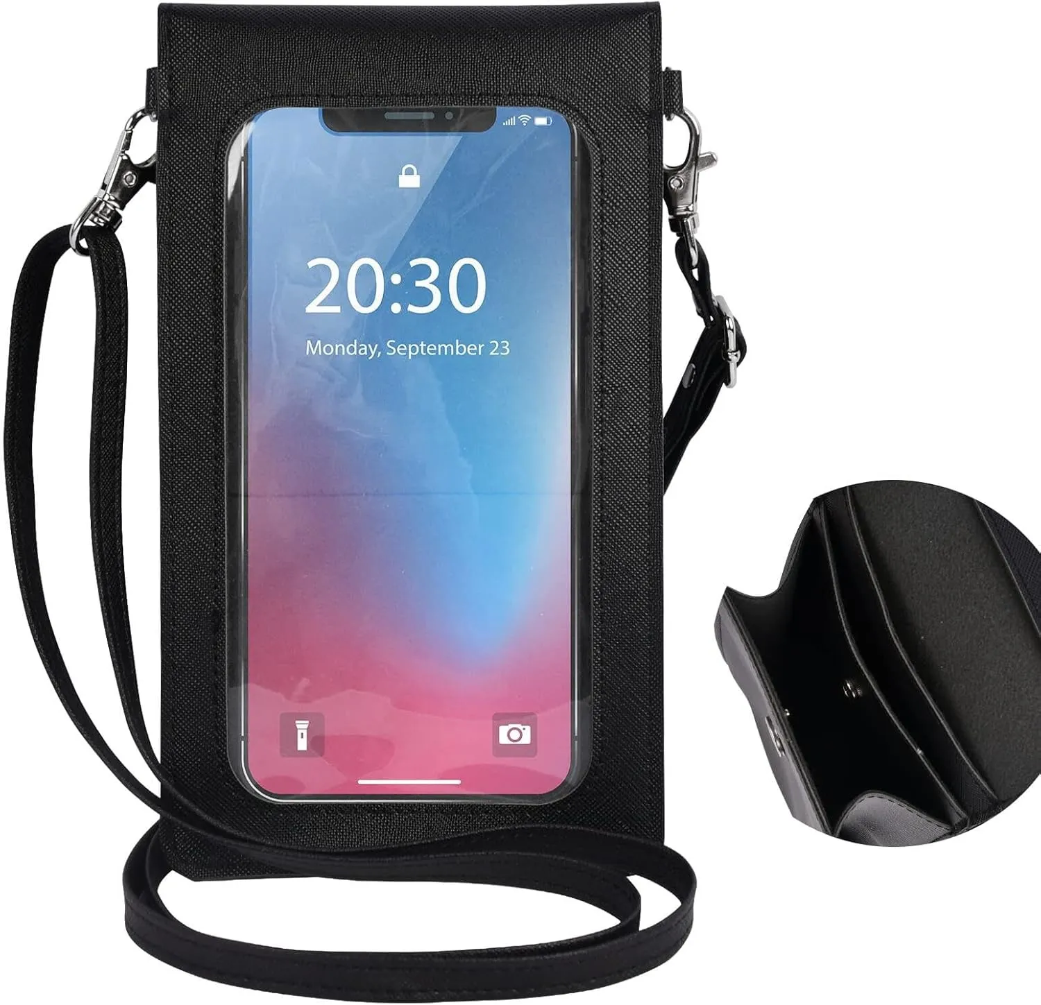 Small Phone Purse Crossbody Wallet, iPhone Crossbody Bag with Shoulder Strap,Waterproof Phone Wallet Case with Touch Screen Window up to 6.7 inch Smartphone