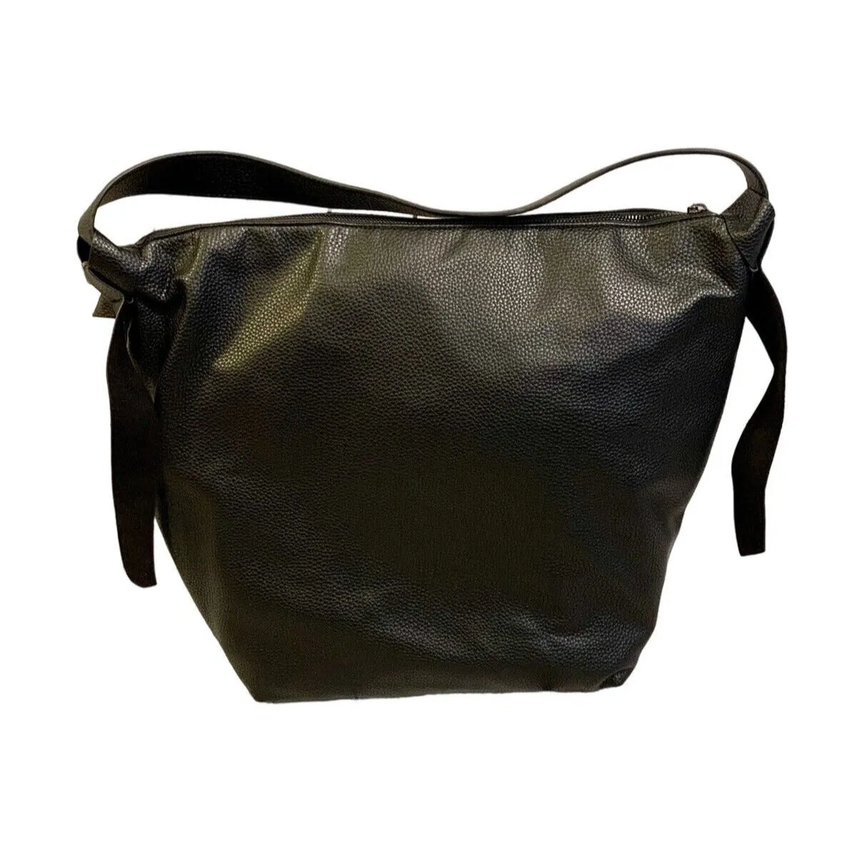 Soft Hobo Handbag - A New Day - Black Bag 16" x 16" x 6" 20" Handle 1 Zip and 2 Slit Pockets inside Purse