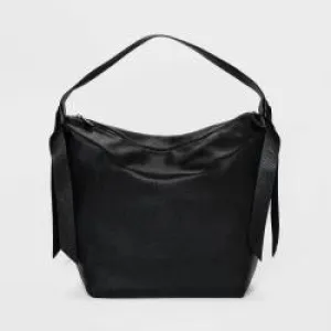 Soft Hobo Handbag - A New Day - Black Bag 16" x 16" x 6" 20" Handle 1 Zip and 2 Slit Pockets inside Purse