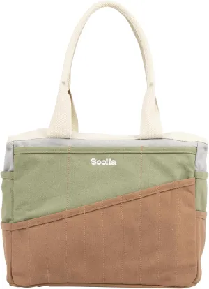Soolla Studio Bag: Pottery Tool Bag & Art Supply Storage Organizer, Washable Craft Tote, Knitting Yarn, Crochet Projects, 30 Pockets, 25  Colors, Canvas, Artist Gift for Students & Adults (Good Earth)