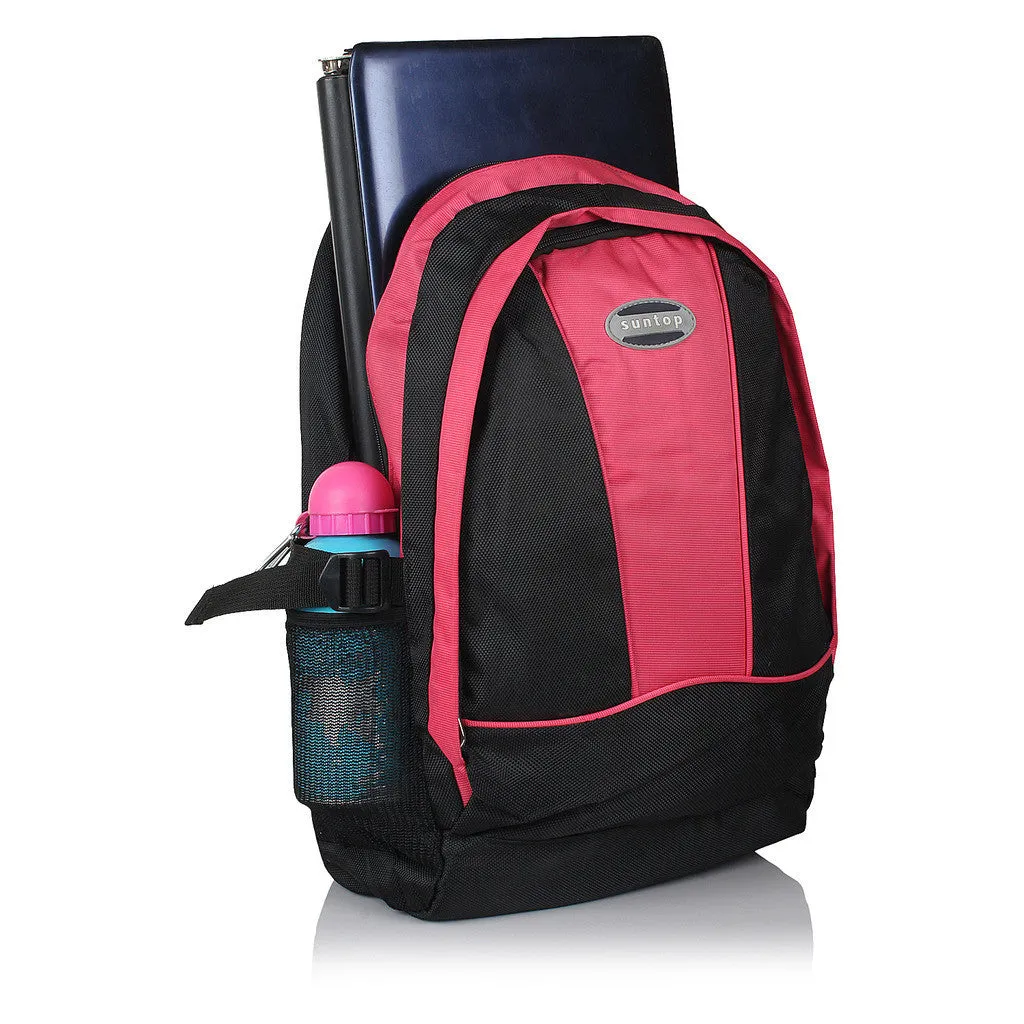 Suntop A17 22 L Backpack(Black and Pink)