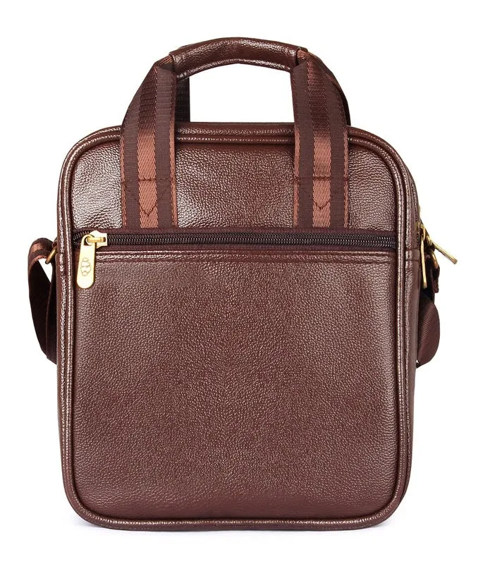 THE CLOWNFISH Enfield Leatherette Sling Bag - Durable, Stylish | 1 Unit Included | Coffee