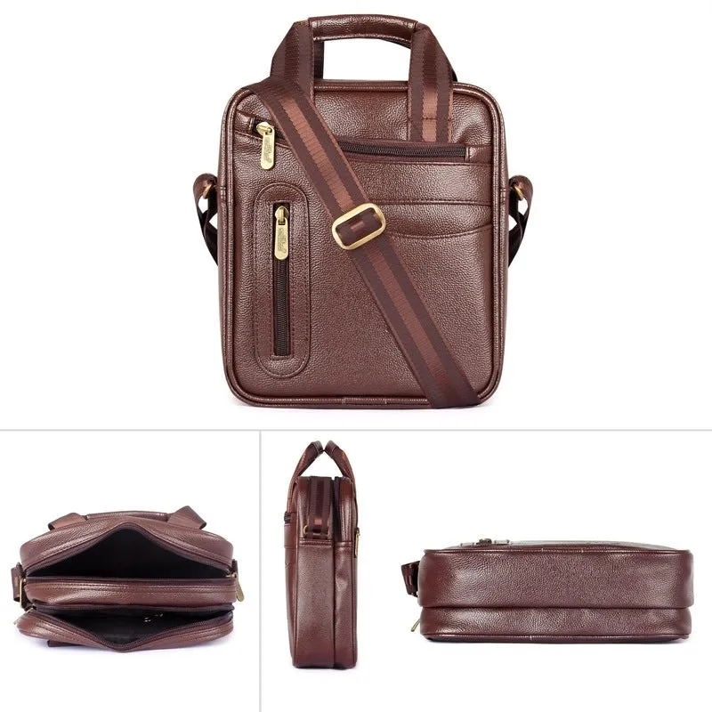 THE CLOWNFISH Enfield Leatherette Sling Bag - Durable, Stylish | 1 Unit Included | Coffee
