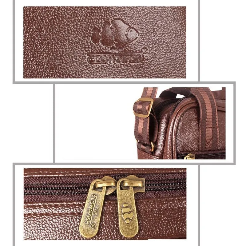 THE CLOWNFISH Enfield Leatherette Sling Bag - Durable, Stylish | 1 Unit Included | Coffee