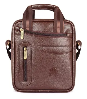 THE CLOWNFISH Enfield Leatherette Sling Bag - Durable, Stylish | 1 Unit Included | Coffee