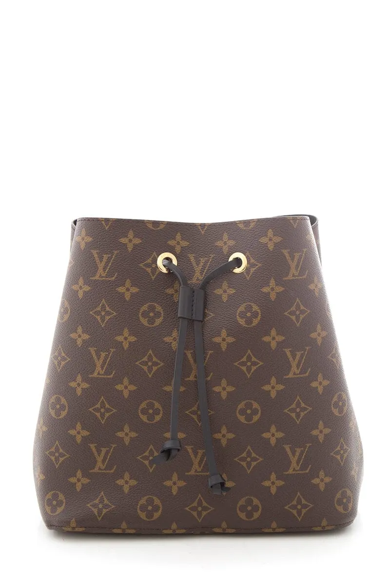 Trendy Inspired Louis Vuitton Black & Brown Monogram Neonoe Bucket Handbag