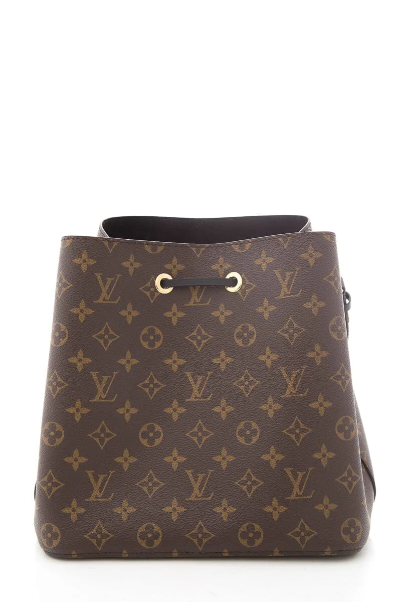 Trendy Inspired Louis Vuitton Black & Brown Monogram Neonoe Bucket Handbag