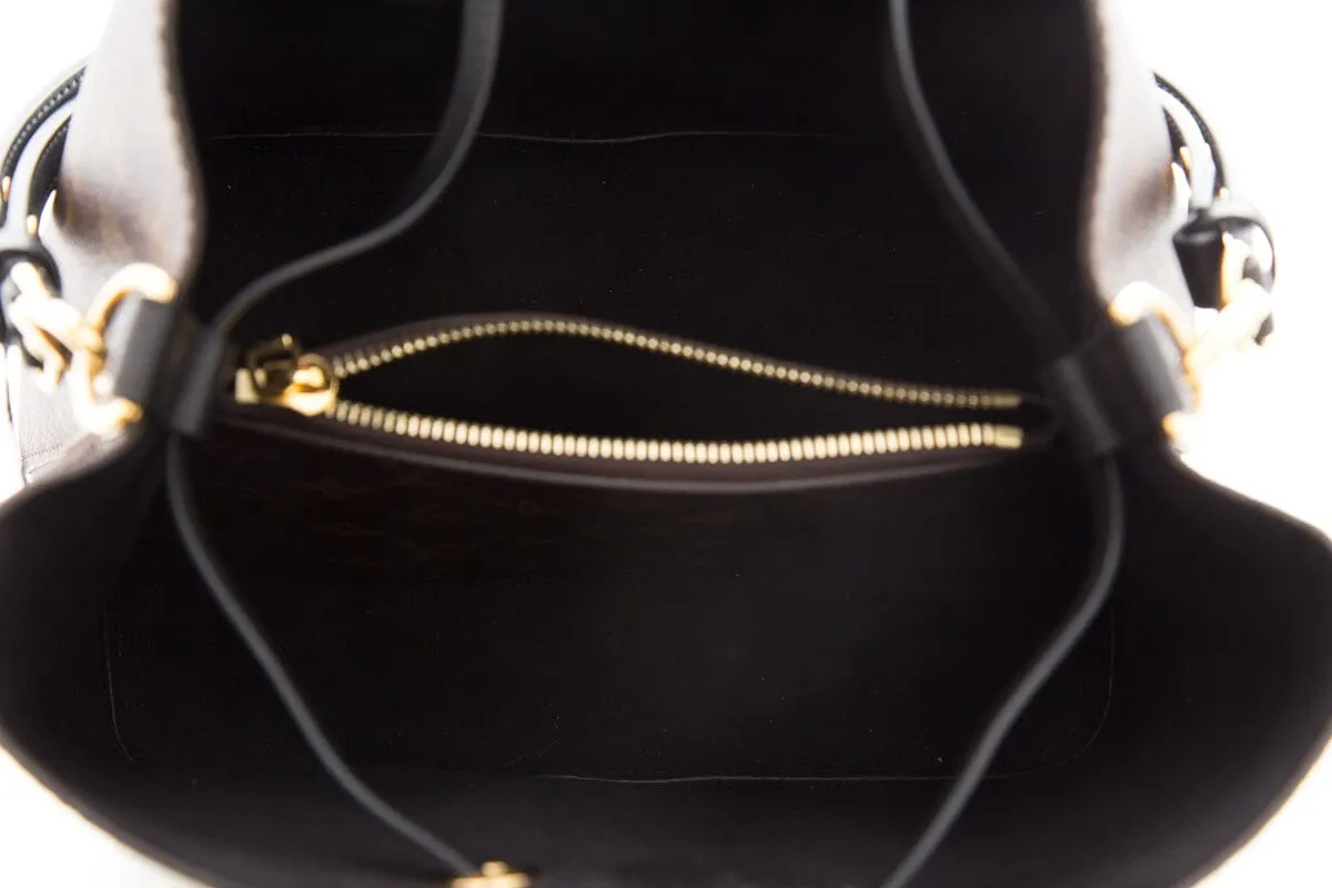 Trendy Inspired Louis Vuitton Black & Brown Monogram Neonoe Bucket Handbag