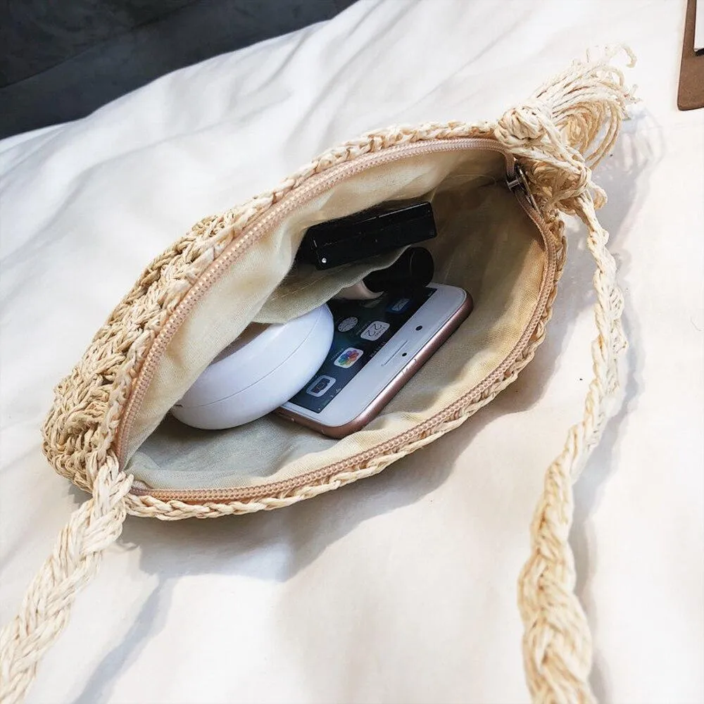 Versatile Ladies' Handmade Rattan Round Messenger Bags