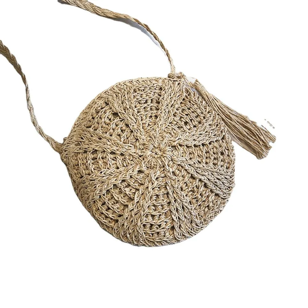 Versatile Ladies' Handmade Rattan Round Messenger Bags