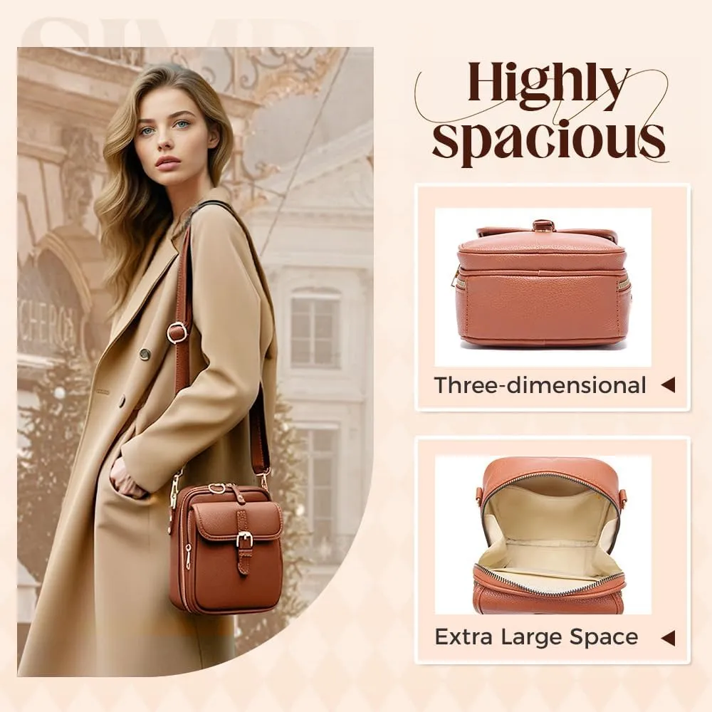 Vintage Large Capacity Messenger Bag, 2025 New Crossbody Leather Bag, Vintage Cross Body Shoulder Purse with Card Slots