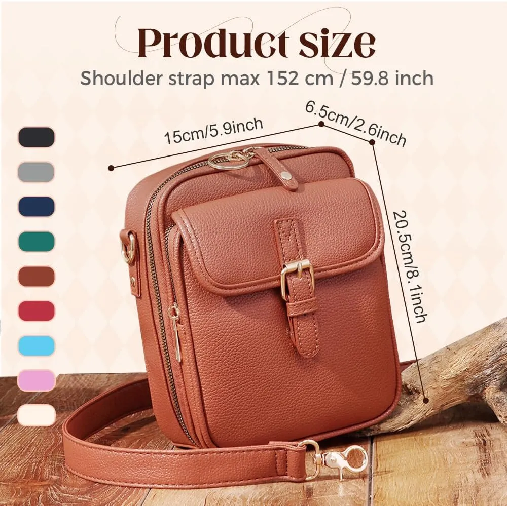Vintage Large Capacity Messenger Bag, 2025 New Crossbody Leather Bag, Vintage Cross Body Shoulder Purse with Card Slots