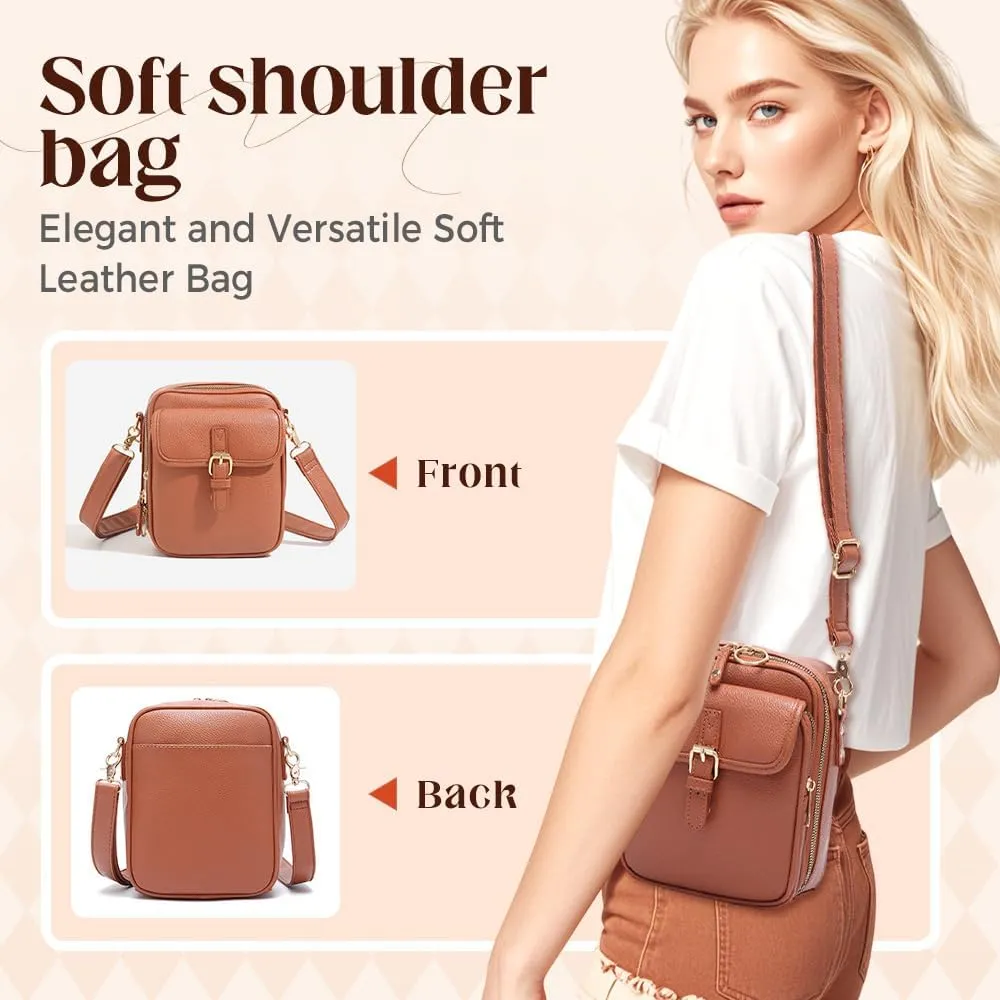 Vintage Large Capacity Messenger Bag, 2025 New Crossbody Leather Bag, Vintage Cross Body Shoulder Purse with Card Slots