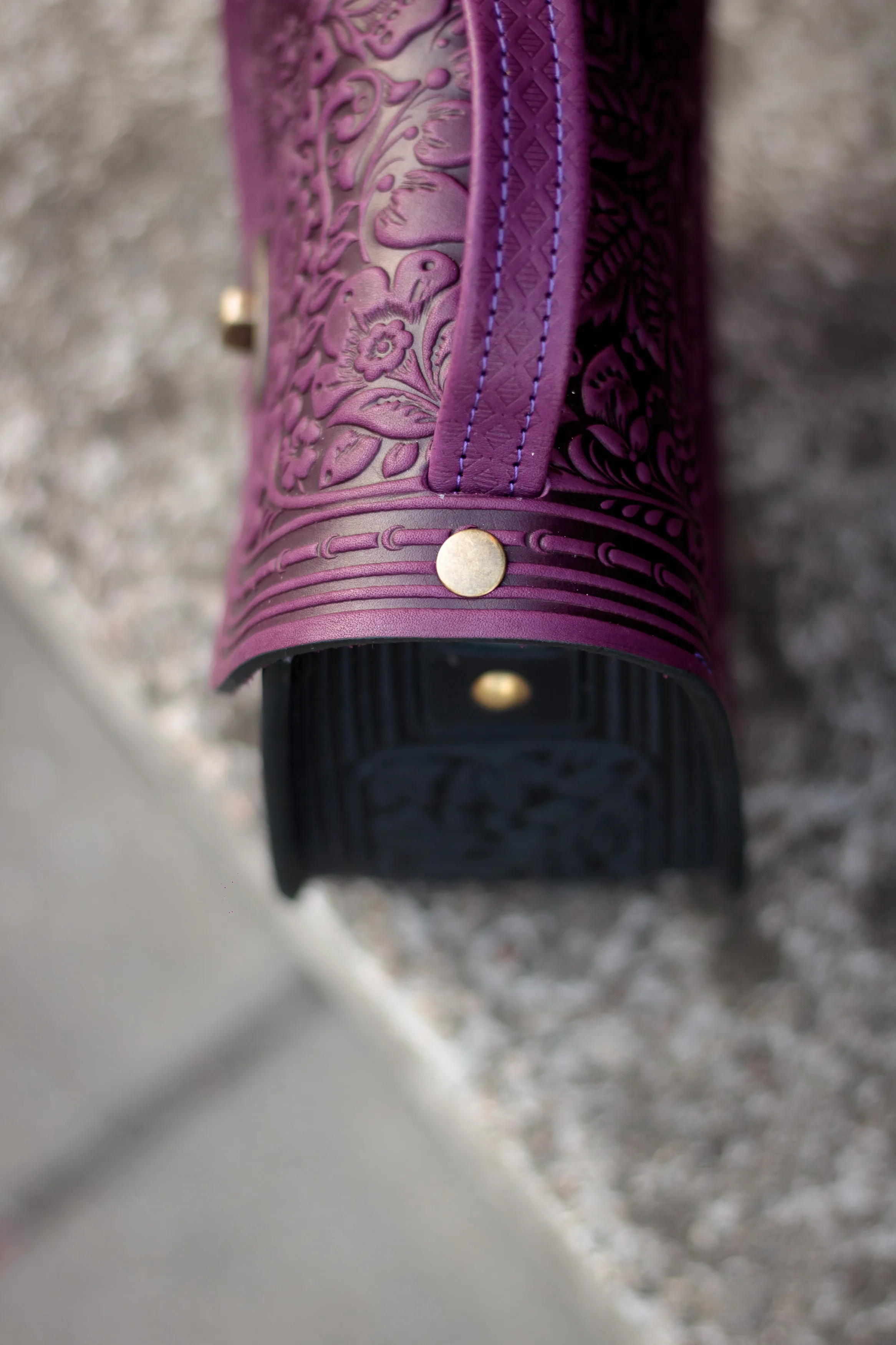 Violet&Pink Leather Purse Handcrafted