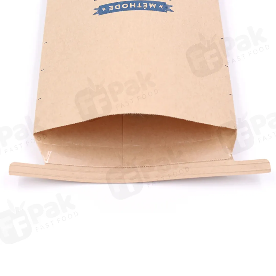 Waterproof Takeaway Food Paper Bag Take Away Food Packing Bag with Tin Tie