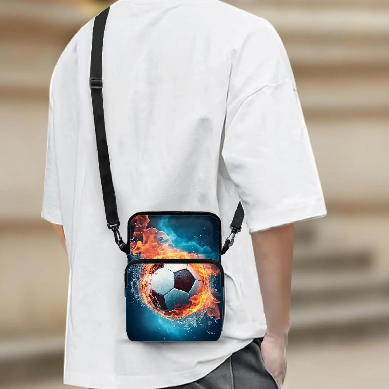 Women's 2 Layer Crossbody Bag Travel Shoulder Bag Waist Pouch Phone Purse Bags